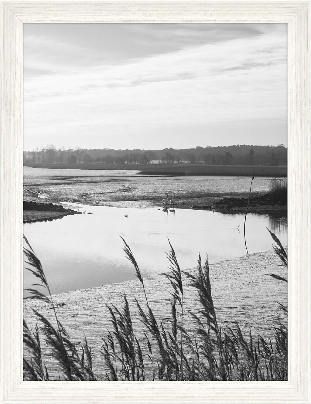 MCS Museum Poster Frame 18x24 White Woodgrain, Vertical & Horizontal Wall Hanging Large Picture Frame for Photos, Posters & Art Prints (1-Pack)