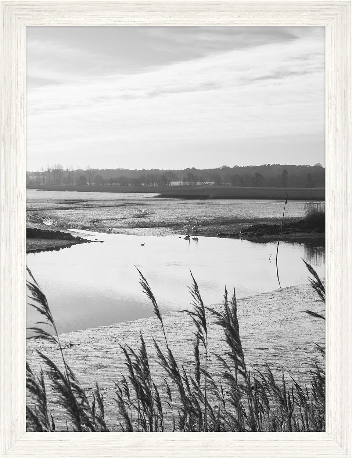 MCS Museum Poster Frame 18x24 White Woodgrain, Vertical & Horizontal Wall Hanging Large Picture Frame for Photos, Posters & Art Prints (1-Pack)