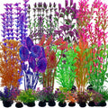 20 Pack Aquarium Plants, Fish Tank Decoration Colorful Artificial Fish Tank Decor Plants Aquarium Decorations for Household and Office Aquarium Simulation, Small to Large and Tall