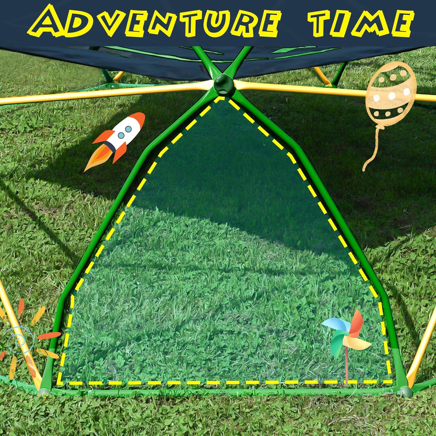 13 FT Climbing Dome for Kids 3 +, Geometric Dome Climber Play Center - Supports 1000LBS Outdoor Playset, Easy Assembly and Move