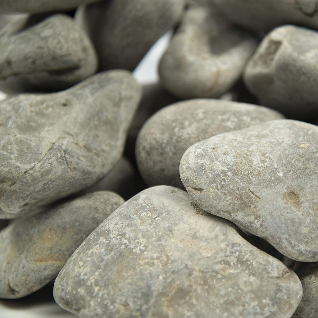 MSI Nile Decorative Polished Gray Pebbles, 1.2 inch - 2.4 inch, 40 lb. Bag