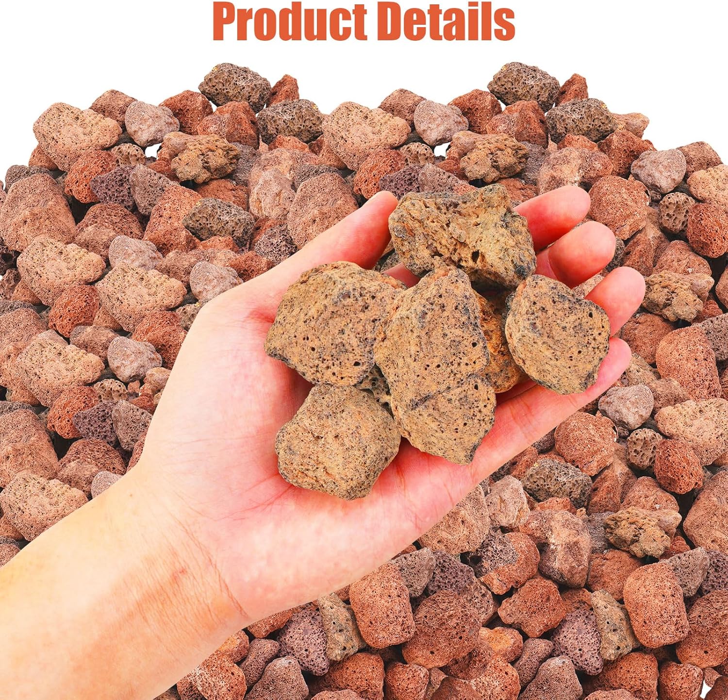 10 Pounds Red Lava Rocks for Fire Pits, Fireplaces, Perfect for Gas Log Sets, Gas Grills, Landscape Design, Suitable for Both Indoor and Outdoor Applications (1.2"-2")