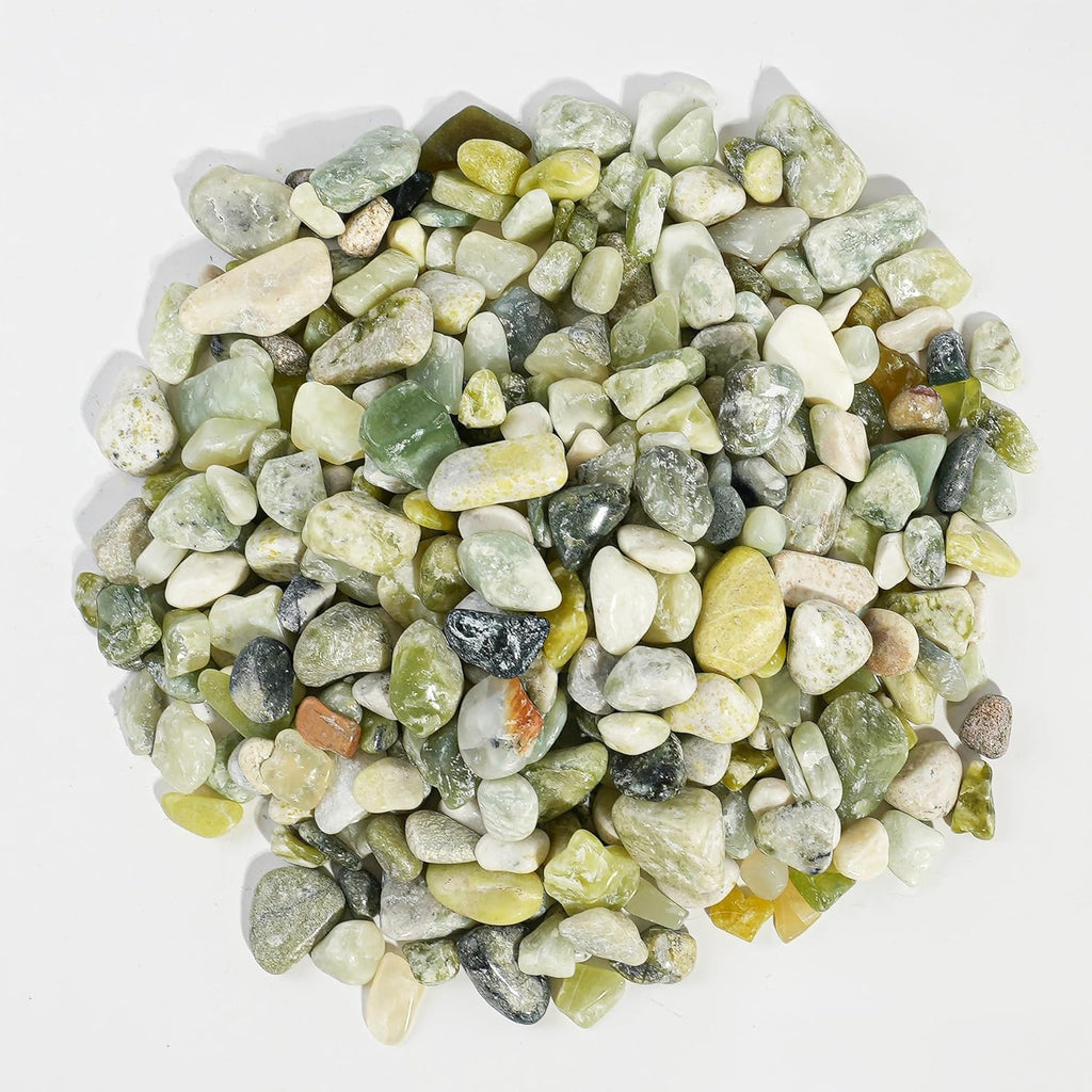 2 LBS River Rocks, StoneCreek, Decorative Garden Stones for Plant Landscaping, Polished Gravel Filler Pebbles for Home Decoration, Vases, Succulents, Flower Beds and Fish Tanks (Jade, Medium)