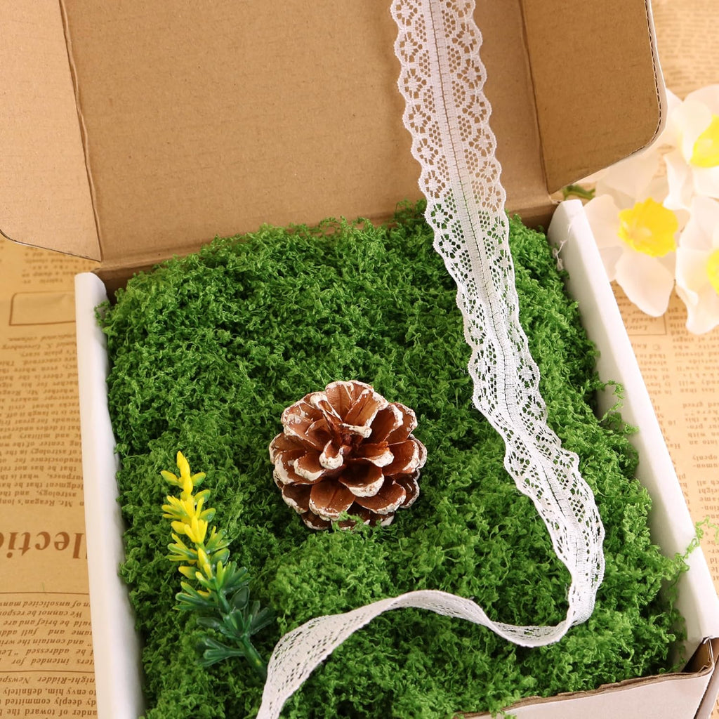 Caiyjhao Green Simulated Moss, Forest Colored Filamentous Artificial Grass, Used for Landscape Production, Mural Art, Easter, Artificial Green Plant Decoration, Any DIY Crafts (Grass Green 3.5oz)