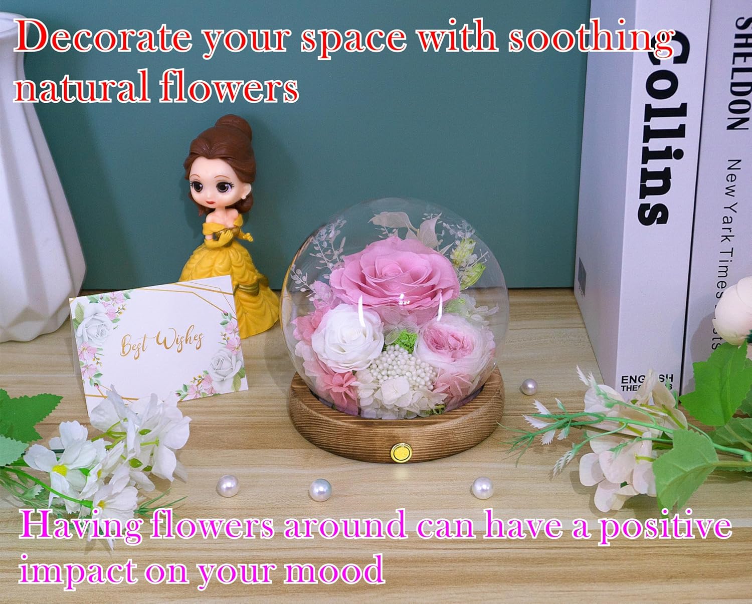 Valley of Rain & Forest Long-Lasting Real Flowers, Unique Floral Gift For you to send Love for All Occasions, for Indoor Decoration (Pink Rose & White Roses Arrangement)