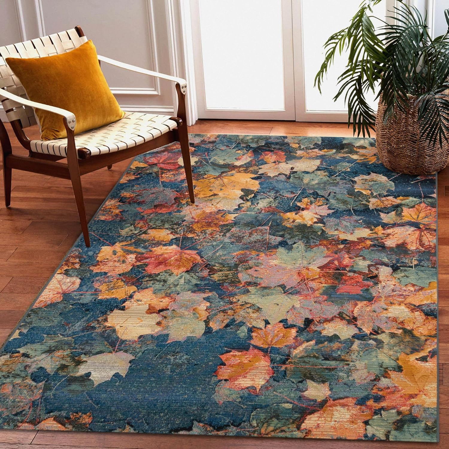 Liora Manne Marina Low Profile Durable Indoor/Outdoor Woven Rug- Fall in Love Multi 7'10" x 9'10"