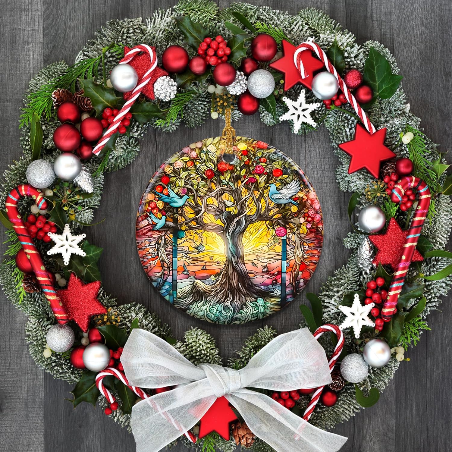 Touber Tree of Life Christmas Ornament, Christmas Ornaments for Tree, Christmas Tree Decor, Holiday Ornament