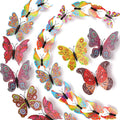LiveGallery 72 PCS Chinese Style Removable 3D DIY Beautiful Butterfly Wall Decals Colorful Butterflies Art Decor Wall Stickers Murals for Kids Baby Boy Girls Bedroom Classroom Offices (Chinese Style)