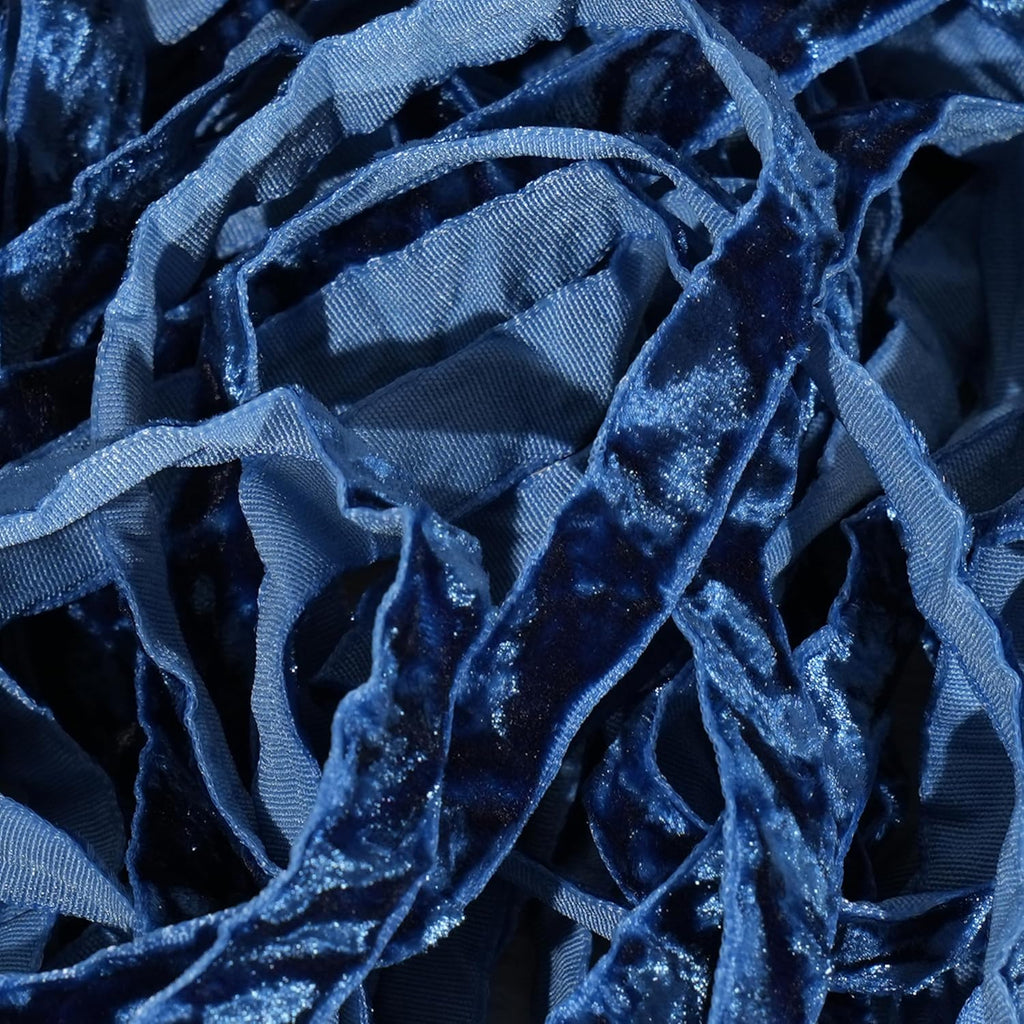MAYREEL 3/8 Inch Blue Crushed Velvet Ribbon Navy Blue Vintage for Flower Bouquet Gift Wrapping Wedding Invitations Crafts Christmas Decorations Party 25 Yards