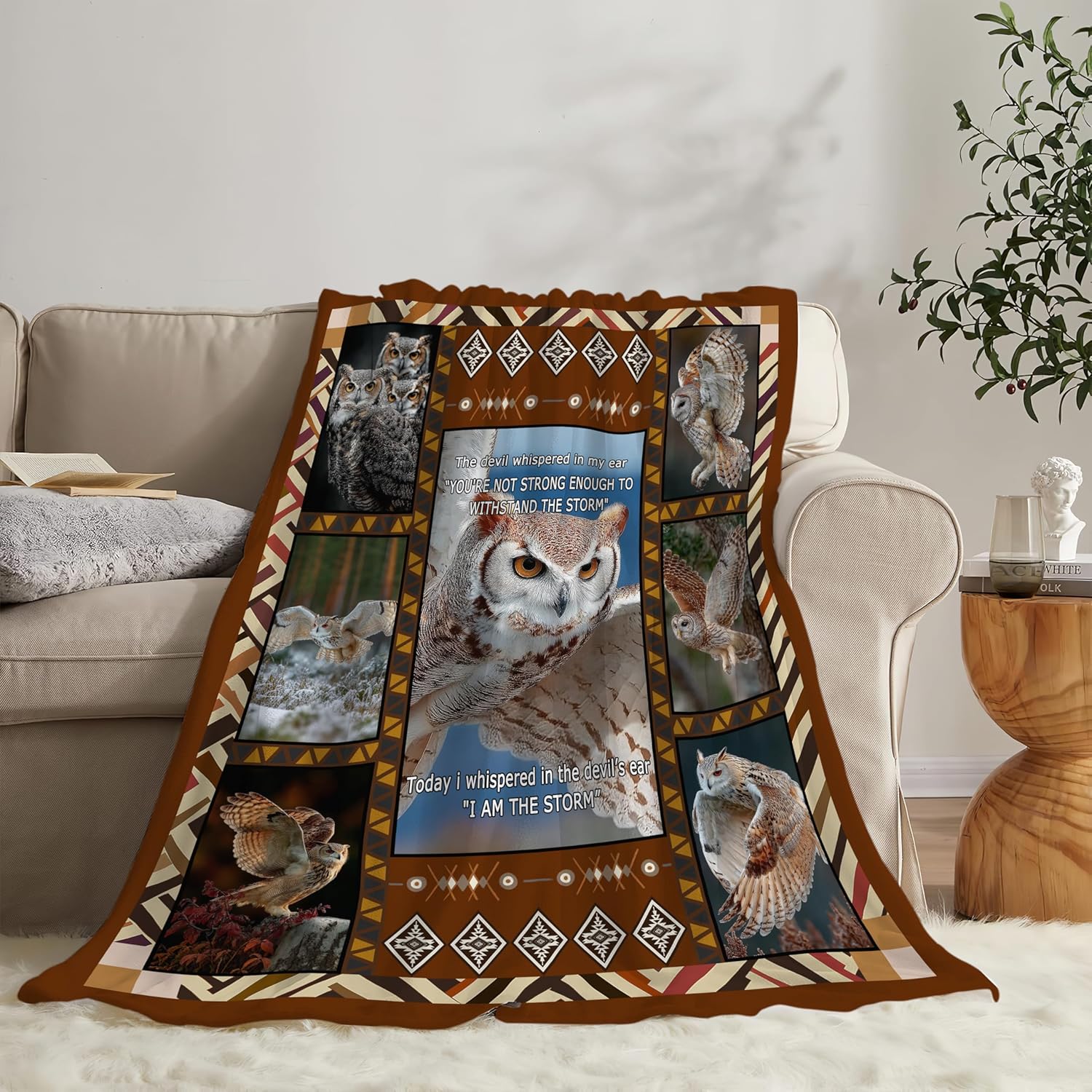Owl Throw Blanket Owl Stuff Gifts for Kids Girls Boys Adults Women Men Soft Cozy Warm Plush Fluffy Fuzzy Fleece Blanket Decor 60''X80''