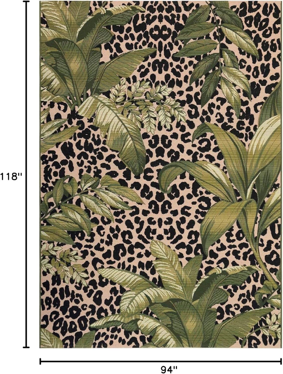 Liora Manne Marina Low Profile Durable Indoor/Outdoor Woven Rug- Safari Green 7'10" x 9'10"