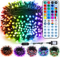 BrizLabs Orange Purple Halloween Lights, 33FT 100 LED RGB Color Changing String Lights with Remote, Dimmable Mini Christmas Light String with Timer for Indoor Outdoor Halloween Thanksgiving Xmas Decor