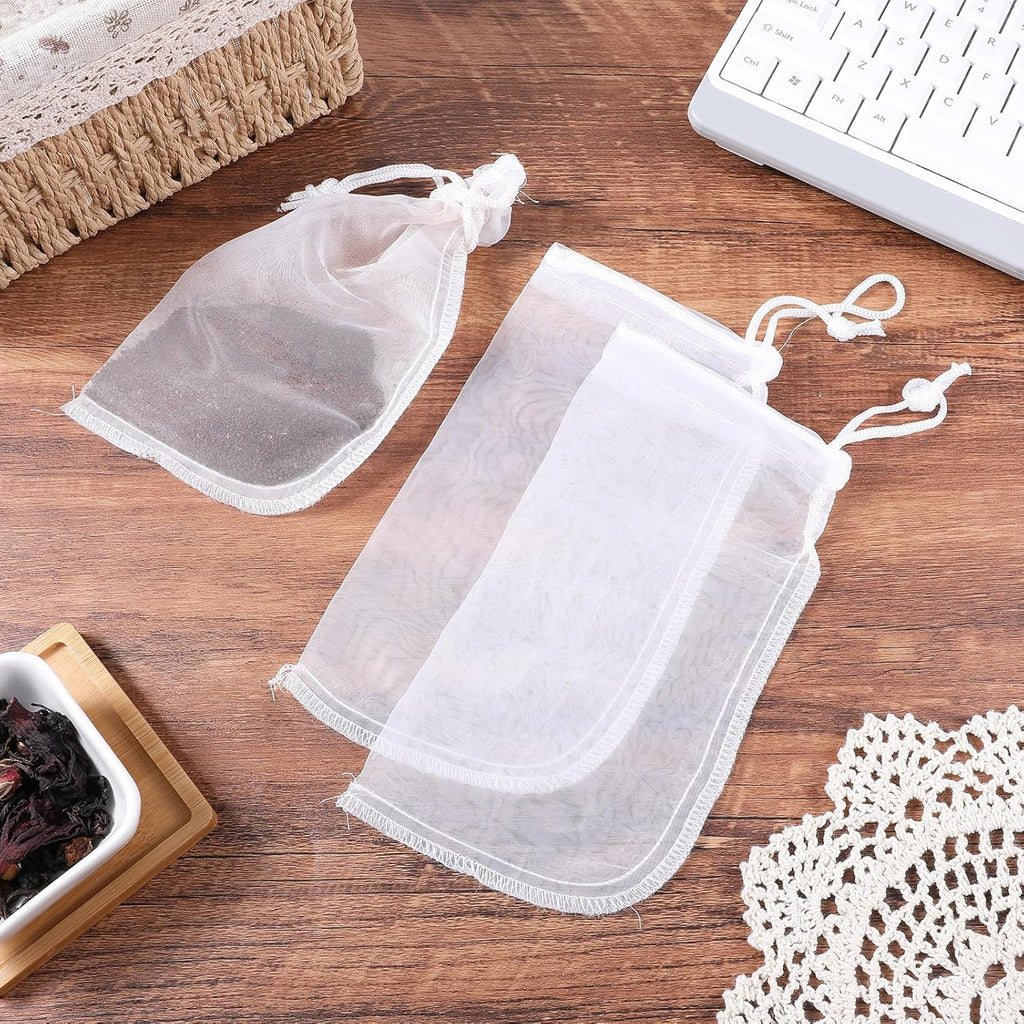 4 Pack 180μm Aquarium Filter Bags Aquarium Filter Bag Mesh Bags Drawstring Media Bag for Aquarium Purigen Packets for Aquarium Filter 7.5 * 3.6" Extra Fine Filter Impurities