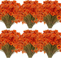 20 Bundles Artificial Fall Flowers Outdoor UV Resistant Fake Flowers No Fade Faux Plastic Plants Garden Porch Window Box Decorating (Fall Brown