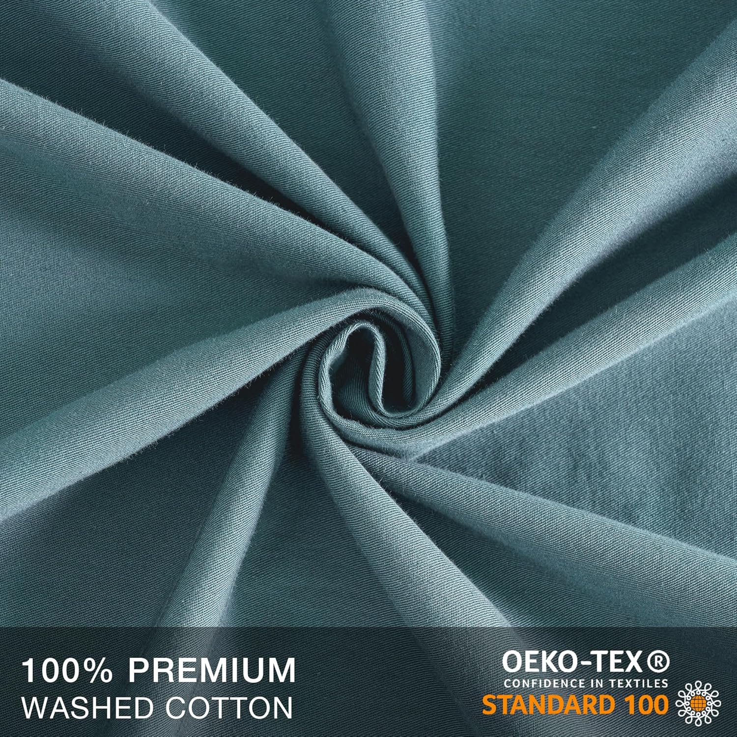 JELLYMONI Pillowcases King Set of 2 Cotton Envelope Pillow Covers Grayish Blue 20×36in Bed Pillow Case 100% Washed Cotton Soft Breathable (Pillows are not Included)