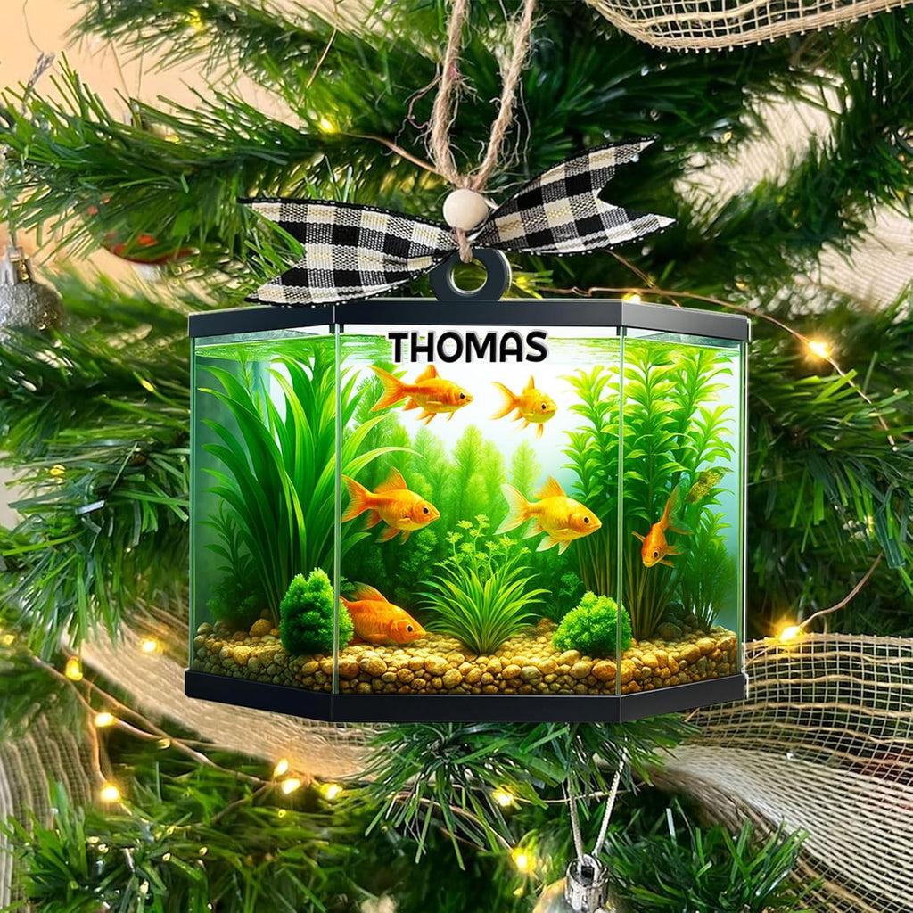 Personalized Aquarium Fish Tank Ornament, Fishes Christmas Ornament, Underwater Aquarium Ornament, Aquarium Decorations for Fish Tank, Gift for Ocean Lovers, Scuba Divers (FT9)