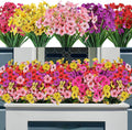 AmyHomie 20 Bundles Artificial Flowers for Outdoor Outside Spring Summer Decoration UV Resistant Faux Flowers No Fade Fake Plastic Plants Garden Porch Window Box Decorating(Mix Color)