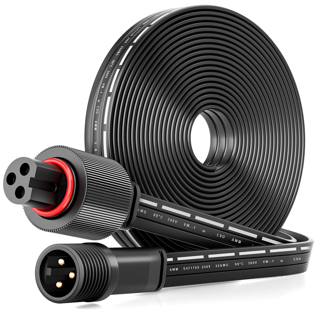 Permanent Outdoor Lights Extension Cable,H705A H705B H705C H706A H706B H706C,3 Pin Power Cord, Compatible with Go-ee Permanent Outdoor Lighting Systems (Black 13FT Extension Cable)