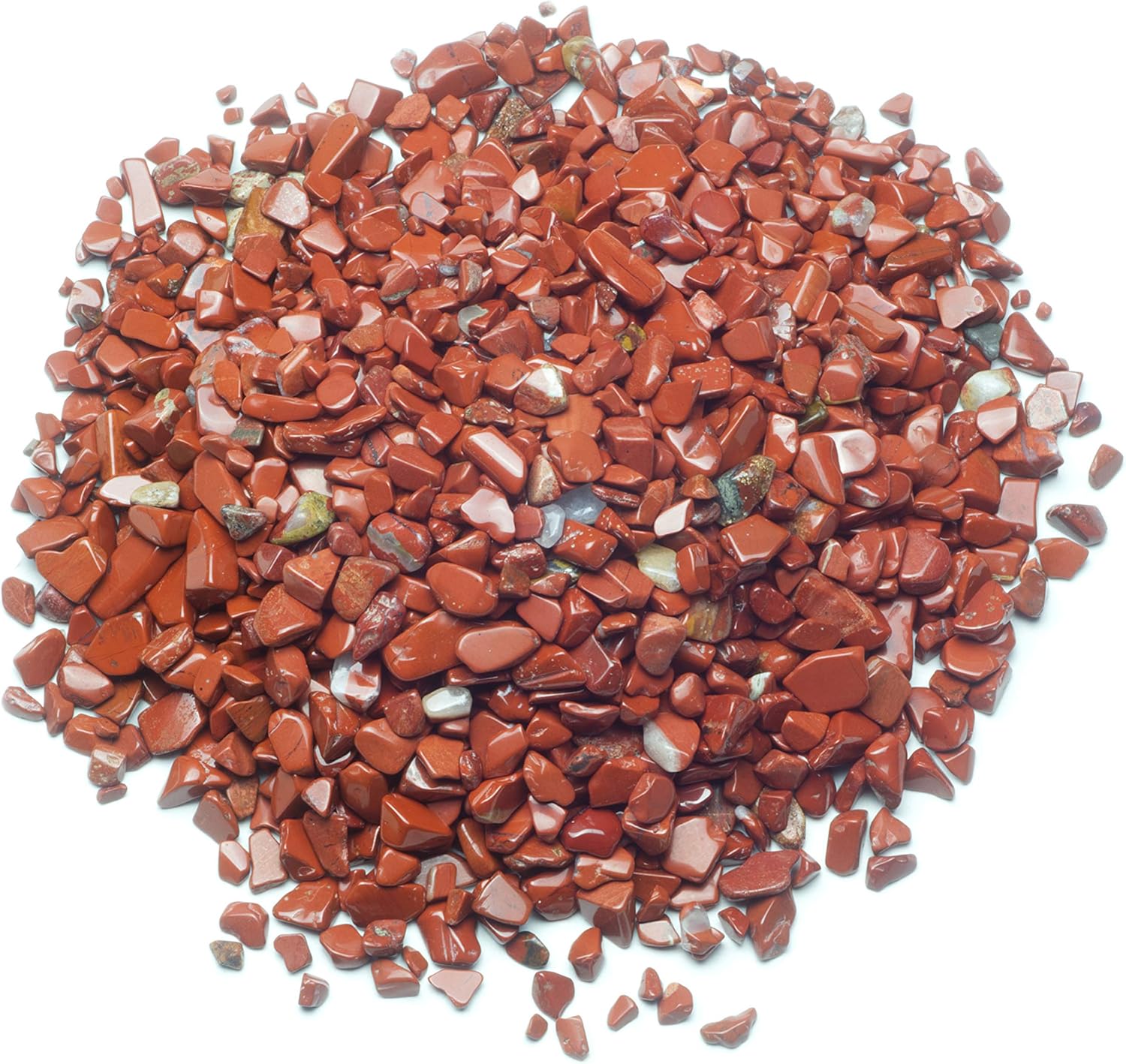 Cherry Tree Collection 1/2 Pound Polished Tumbled Gemstone Chips, Pebbles, Crystal Chips Bulk for Jewelry Making, Healing, Plants, Succulents, Aquariums, Decoration, Chakra (Red Jasper)