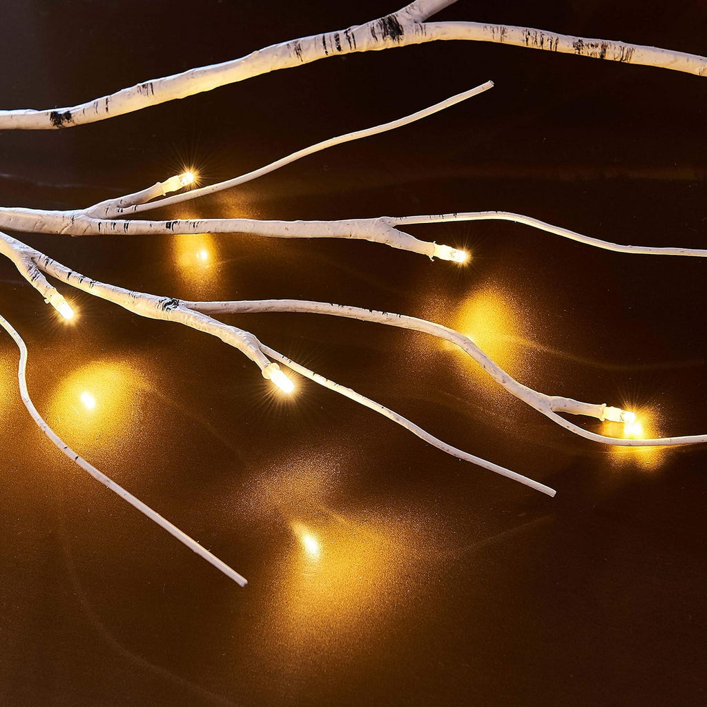 Hairui Lighted Birch Garland Battery Operated with 8 Function 48 Warm White and Multi Color Lights 6FT, Pre Lit Garland for Fireplace Christmas Holiday Decoration Indoor Outdoor