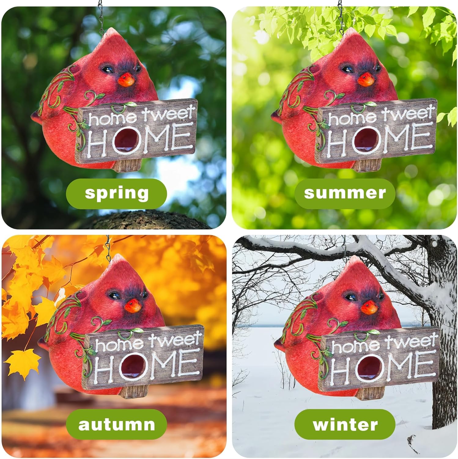 Topadorn Bird Houses for Outdoors Wild Bird Nesting, Decorative Resin Bird Houses for Yard Garden Decor