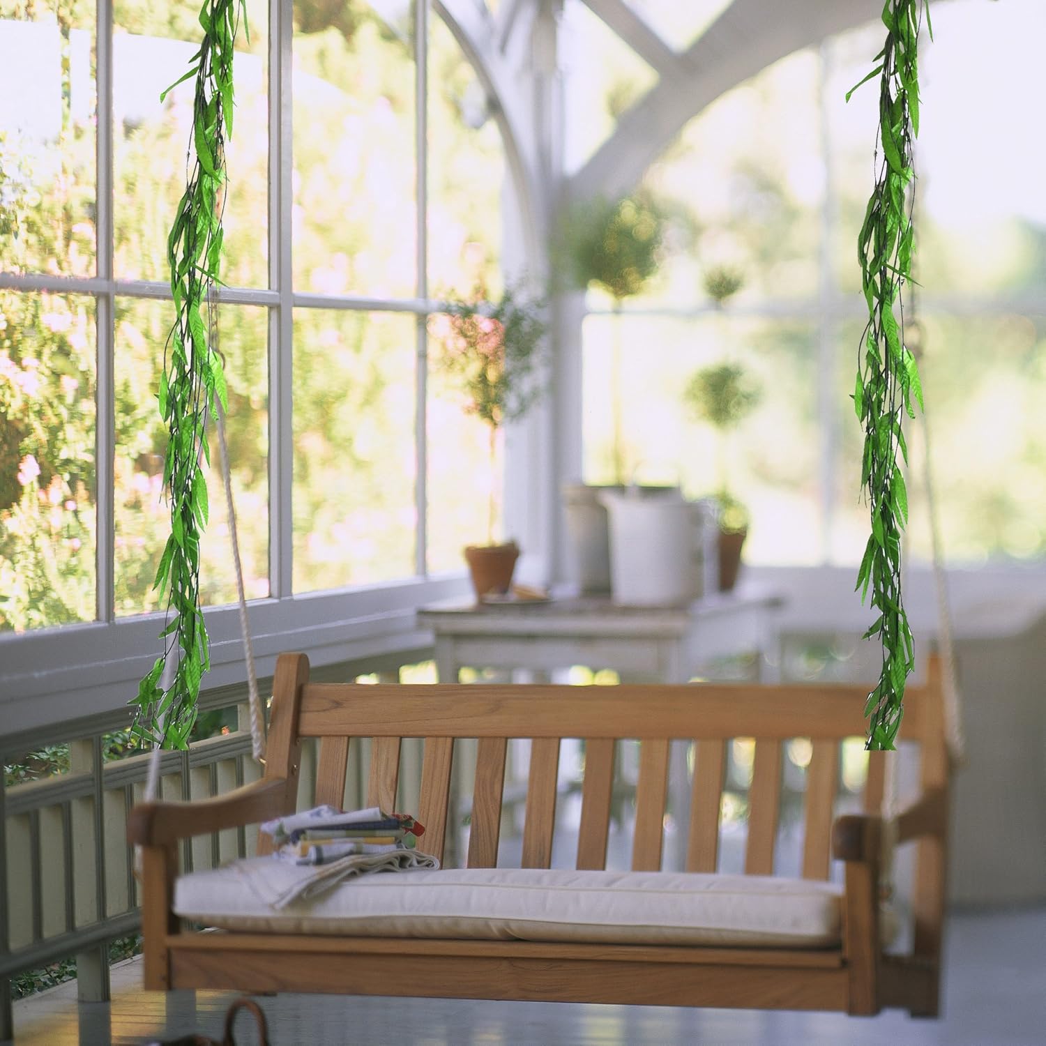 Beebel 50 Strands Artificial Vine Fake Leaves Silk Willow Rattan Wicker Twig for Jungle Party Supplies