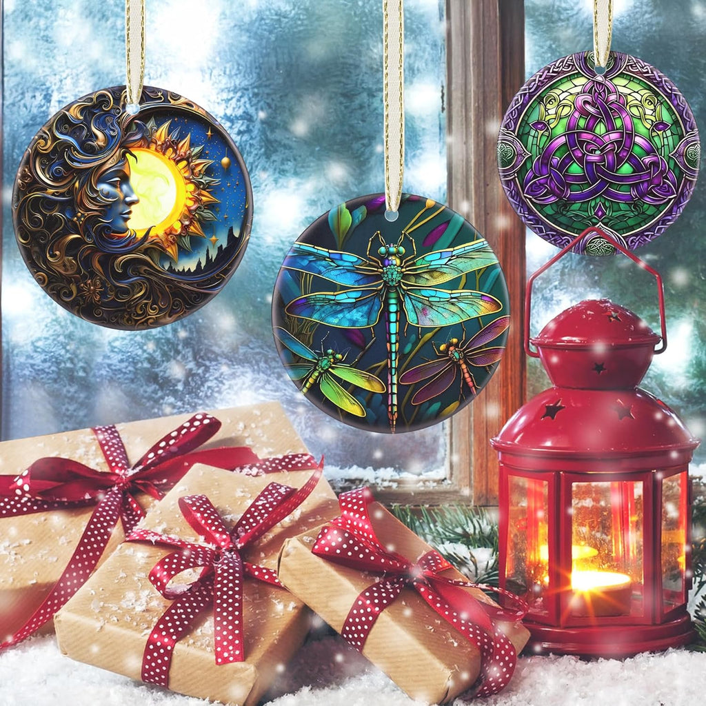Dragonfly 2025 Christmas Tree Ornament - Christmas Decoration, Round Ceramic Holiday Decor, Gift Idea for Friends