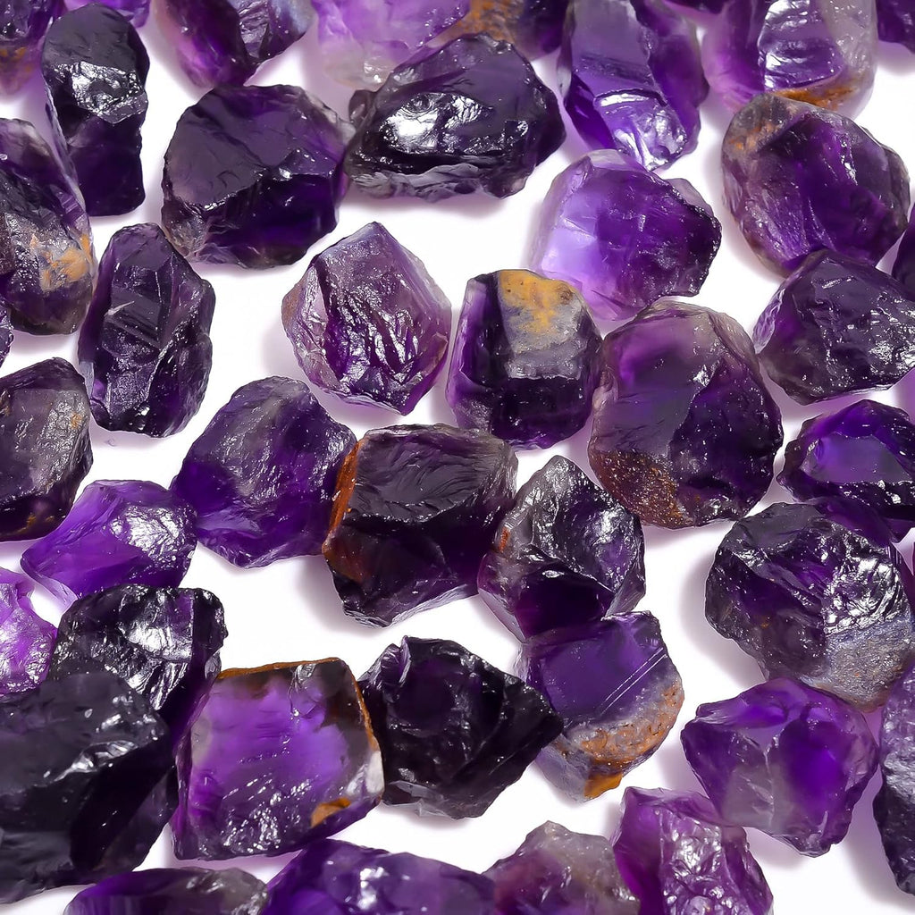 100 carats Raw Amethyst Rough Gemstone, Natural Crystals, Healing Stones, Wholesale Lot, Jewelry Making Supply, 10 to 16mm, 8 to 10pcs