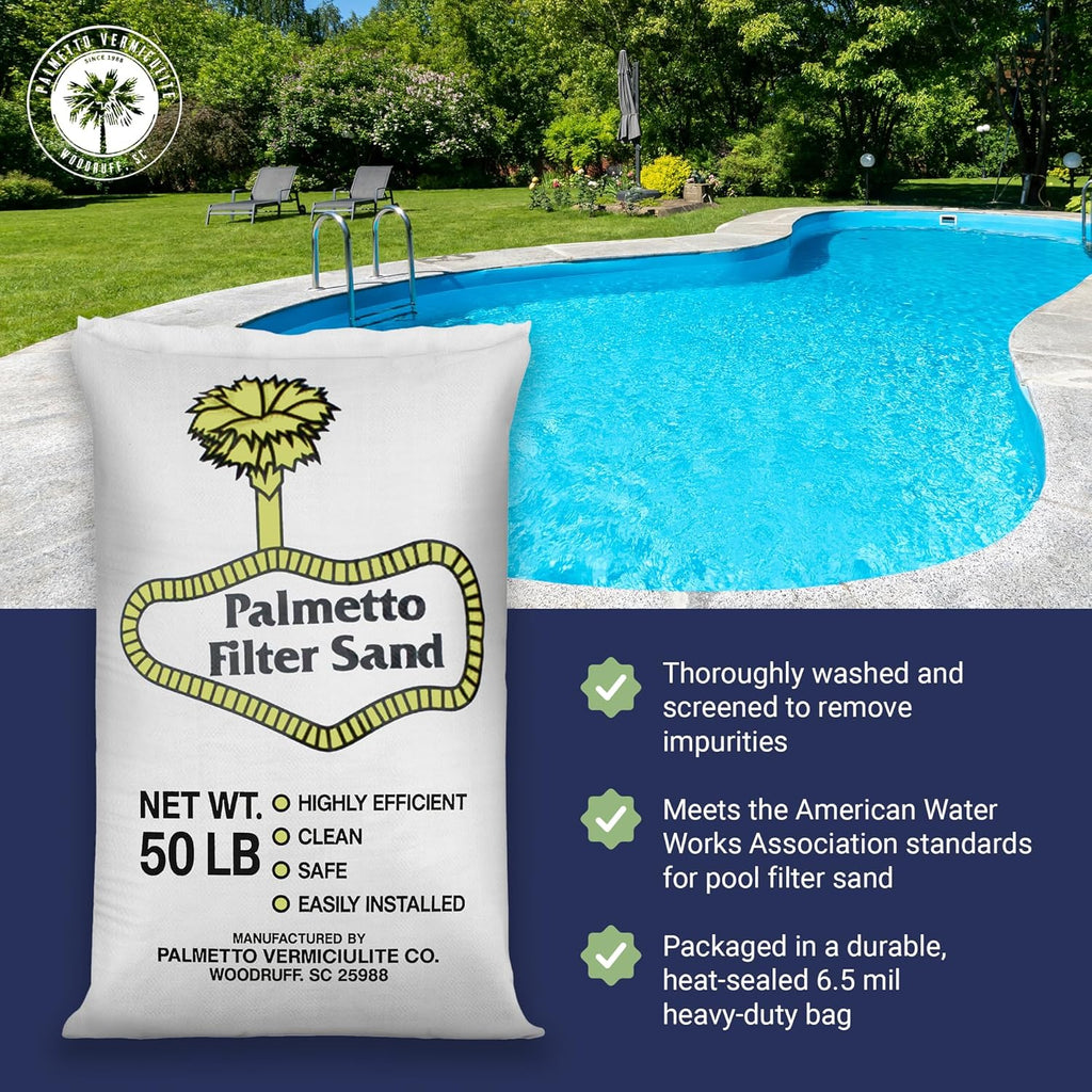Palmetto 4 Pack Pool Filter Sand for Residential and Commercial Pumps, 50 lbs