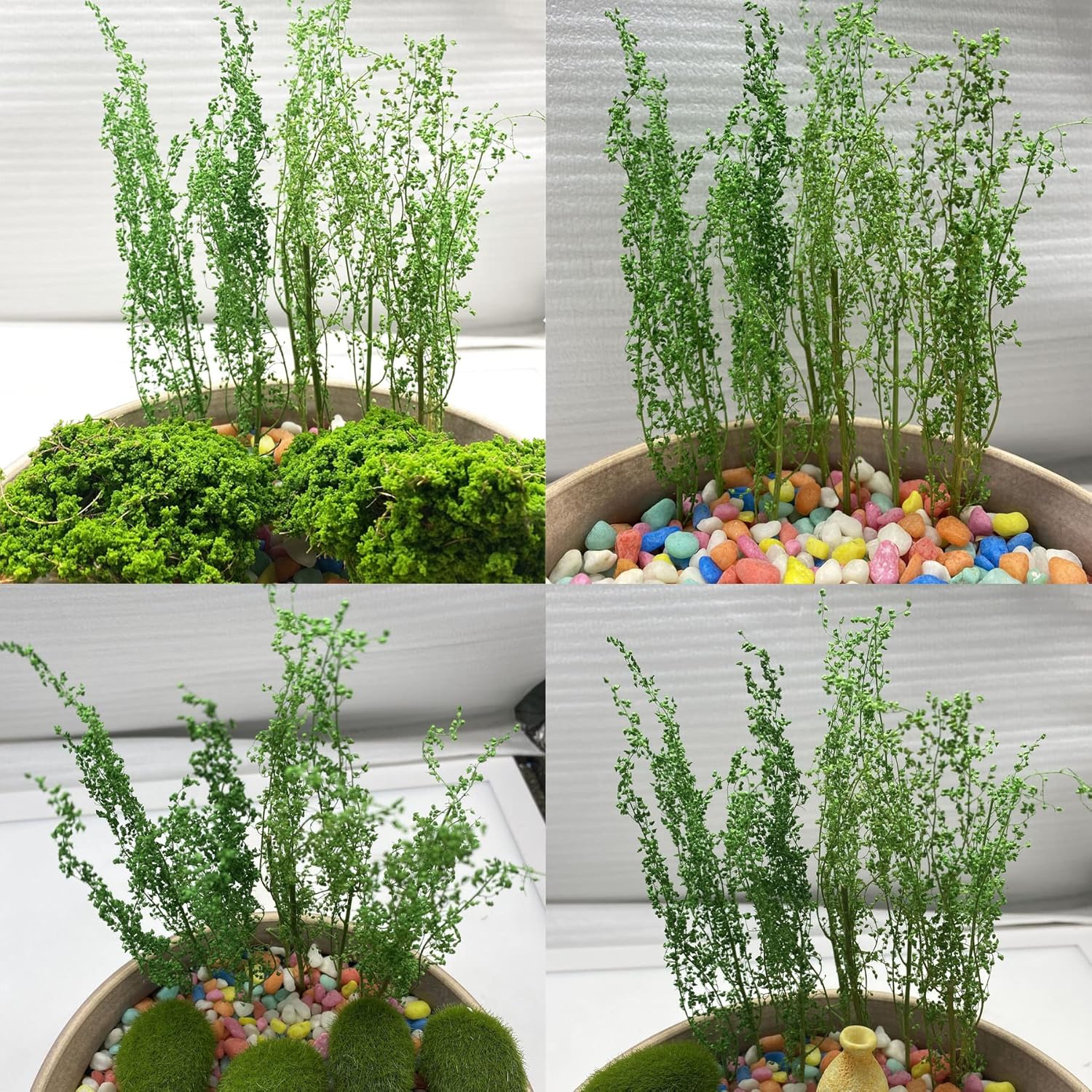 Cayway Miniature Shrubs Model Bushes Long Shrub Vegetation Groups Static Grass Tuft for DIY Model Train Landscape Railroad Scenery, Grass Green