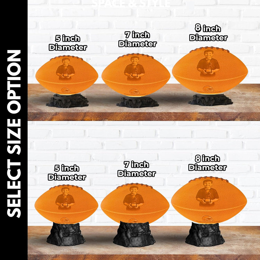 Personalized American Football Lamp with Custom Photo & Text – Sports Night Light for Kids & Adults | Boys Room Decor | Gamer Desk Light | Football Gift for Players, Fans & Coaches