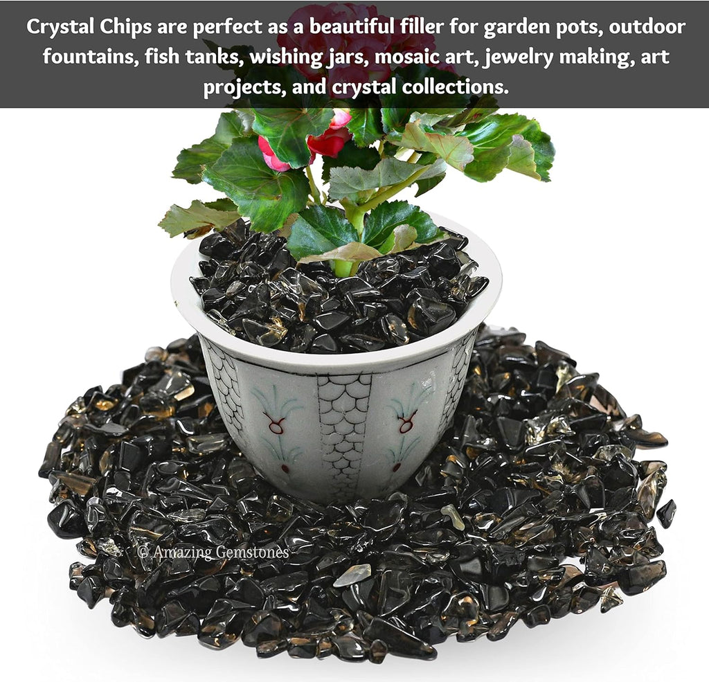Smoky Quartz Crystal Aquarium Gravel - Rocks, Tumbled Stone and Tiny Crystals for Decoration (Natural AAA Grade Gemstones) (1000+ carat)