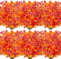12 Bundles Artificial Fall Flowers Fake Plastic Plants Indoor Outside Hanging Planter No Fade Faux Autumn Plants Thanksgiving Christmas Wedding Party Home Garden Fireplace Décor (Gold Yellow)