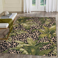Liora Manne Marina Low Profile Durable Indoor/Outdoor Woven Rug- Safari Green 4'10" x 7'6"