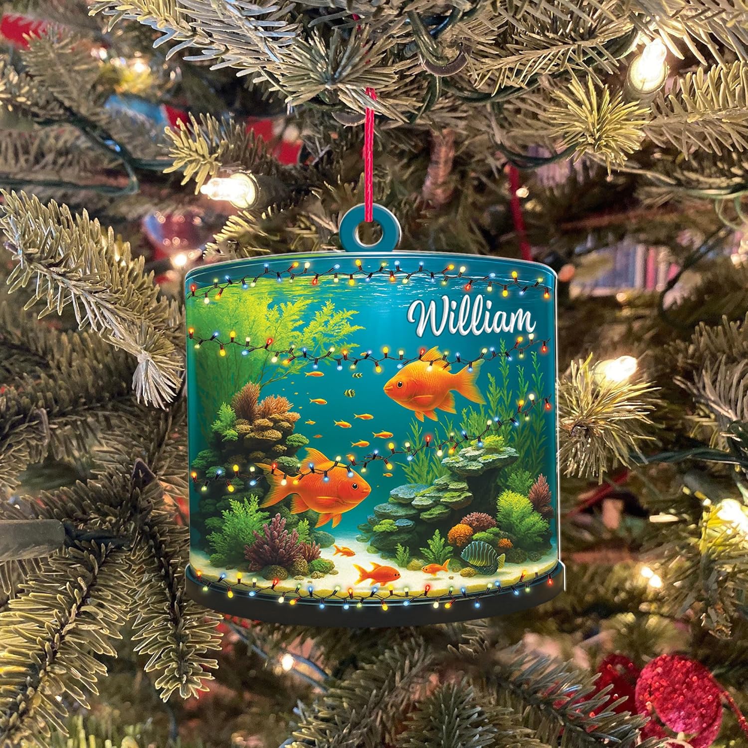 Personalized Aquarium Fish Tank Ornament, Fishes Christmas Ornament, Underwater Aquarium Ornament, Aquarium Decorations for Fish Tank, Gift for Ocean Lovers, Scuba Divers (FT1)