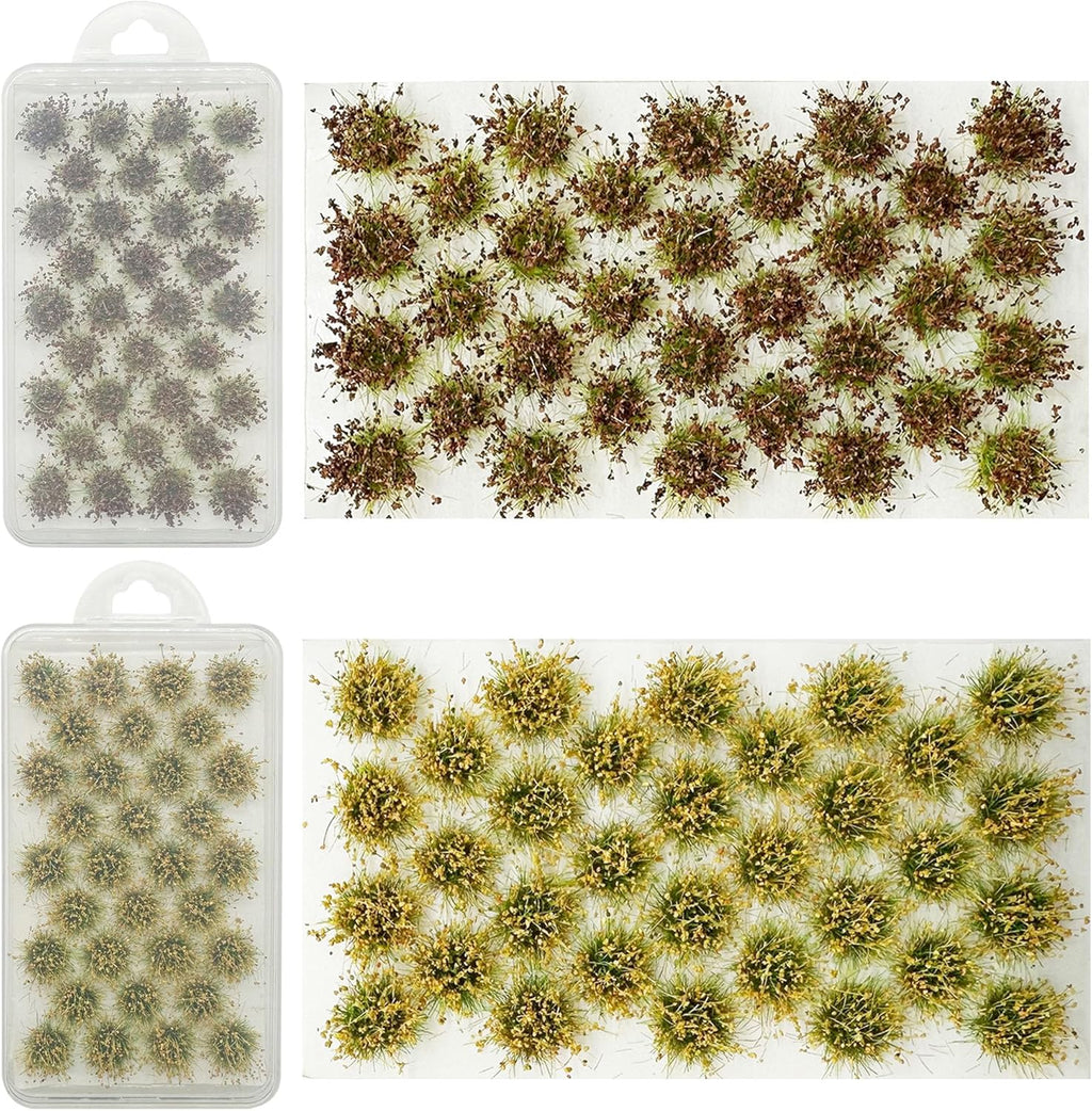 Woohome Static Grass Tufts Model - Brown Bushy Tufts Flower Cluster Vegetation Groups for Train Landscape Railway Modeling