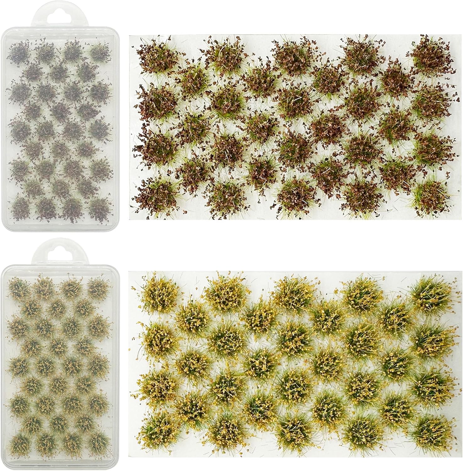Woohome Static Grass Tufts Model - Brown Bushy Tufts Flower Cluster Vegetation Groups for Train Landscape Railway Modeling