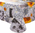 Heavy Duty Vinyl Tablecloth with Flannel Backing Waterproof Oil-Proof Plastic Table Cloth Stain-Resistant Wipeable Rectangle or Square Table Cover for Indoor and Outdoor ( Sunflower, 54X54 Inch)