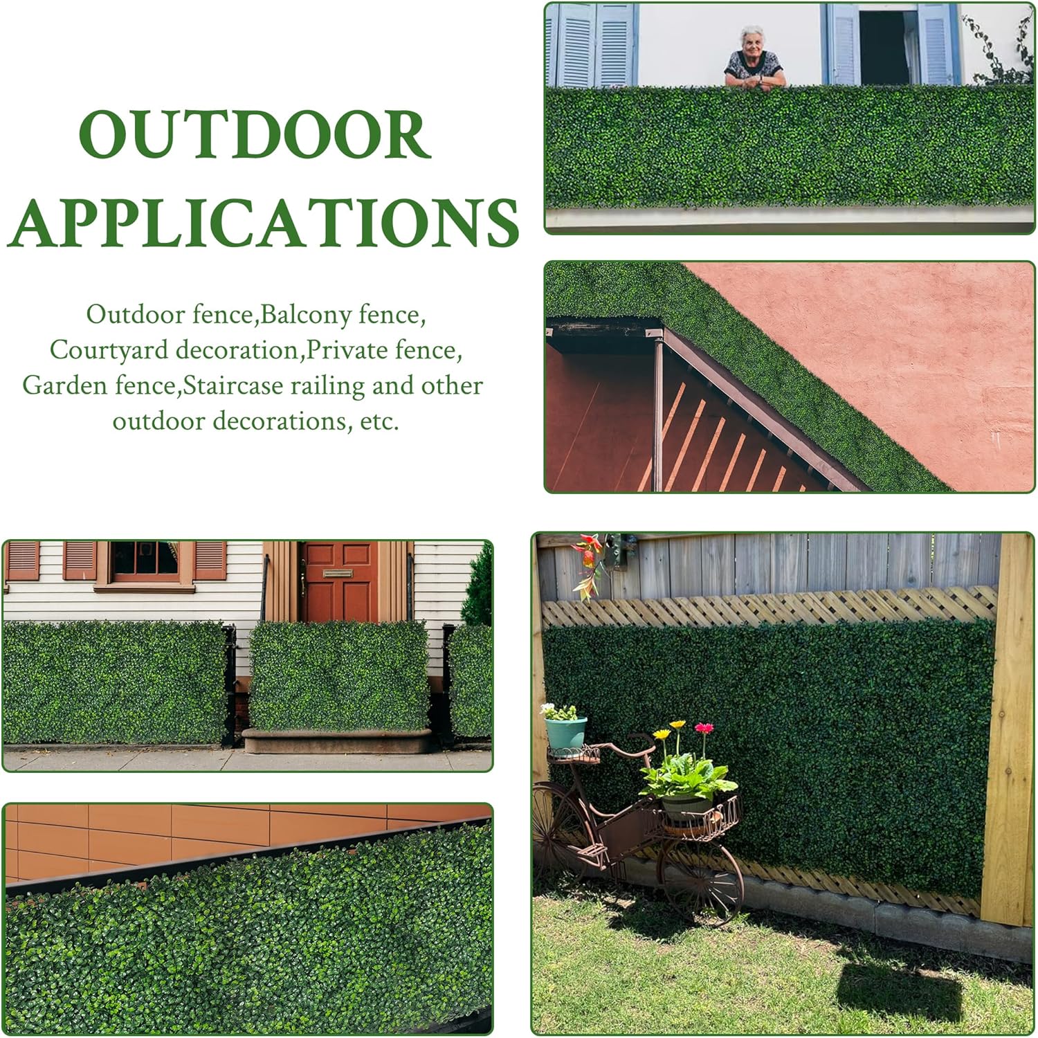 Artificial Ivy Privacy Fence Screen: 120"x 40" (33.5 SQFT) UV-Anti Faux Boxwood Roll Grass Wall Panels for Patio Balcony Privacy, Garden, Backyard Greenery Wall Backdrop Decor