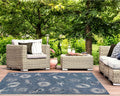 Liora Manne Carmel Indoor Outdoor Rug - Sea Life Styled Rug, Comfortable & Durable, Power Loomed, Polypropylene Material, UV Stabilized, Shells Navy, 6'6" x 9'3"