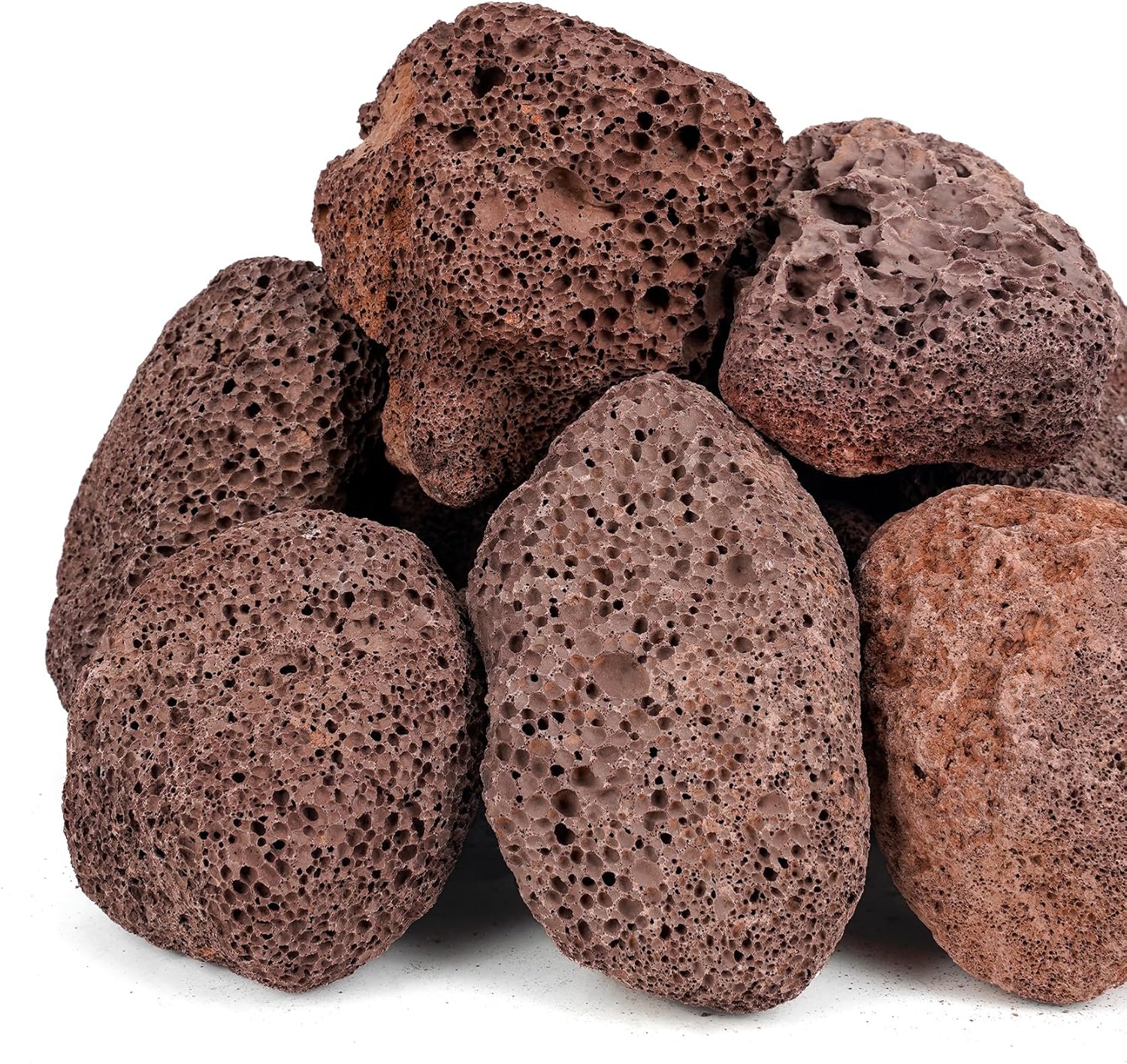 onlyfire Red Lava Rock 10 Pounds Volcanic Lava Stones for Indoor Outdoor Fire Pits Fireplaces Gas Logs and Landscaping, 2.75-5 Inch