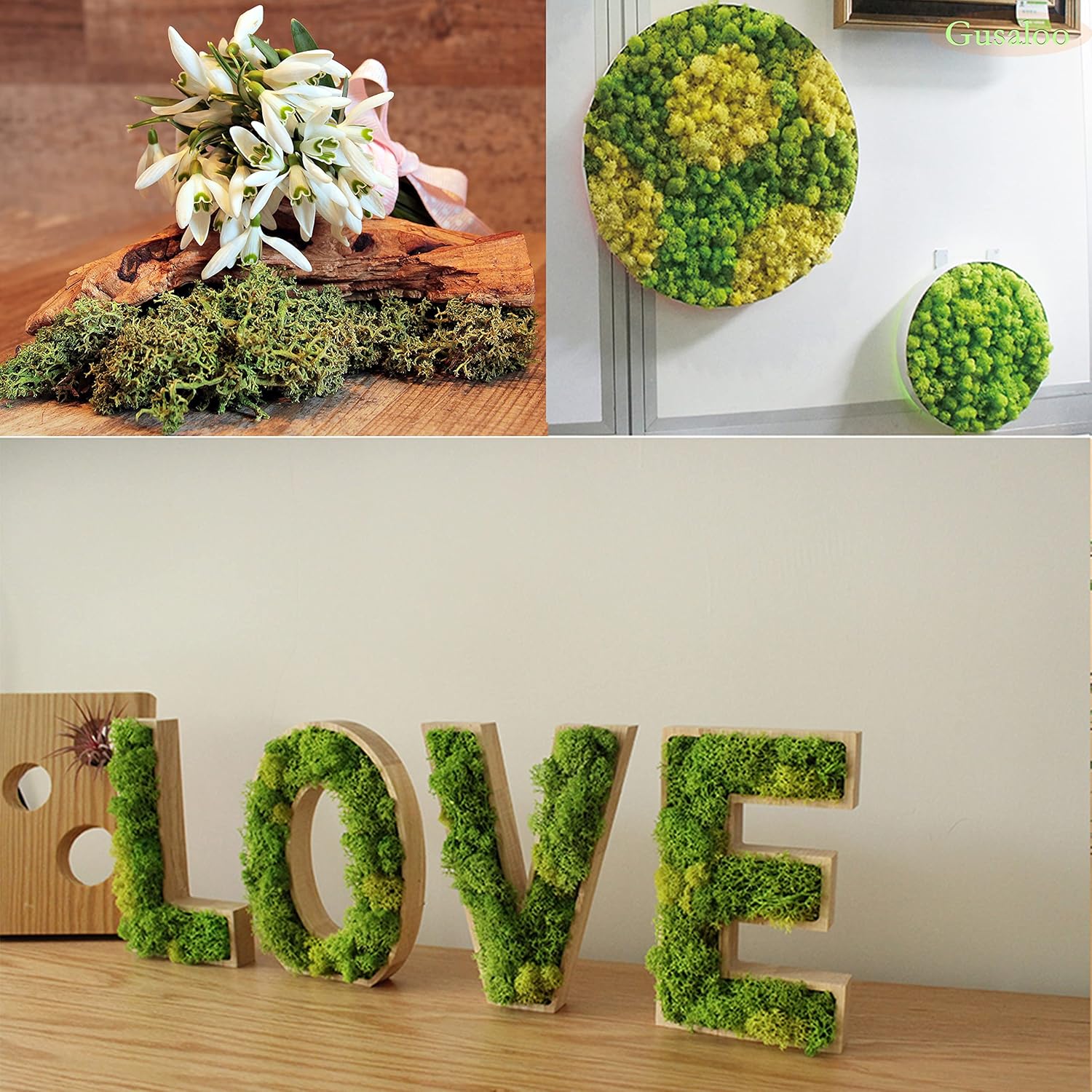 Preserved 1.1lb Moss Artificial Moss Natural Fresh Green Moss for Craft Handicraft Arts Floral Project Wall Decor Table Decor Wedding Centerpieces Garden Terrariums Decoration