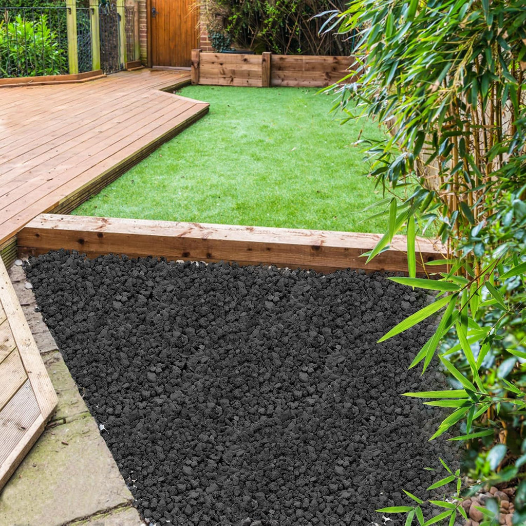 Onlyfire Black Lava Rock 10 Pounds Volcanic Lava Stones for Indoor Outdoor Fire Pits Fireplaces Gas Grill and Landscaping, 0.3-0.6 Inch