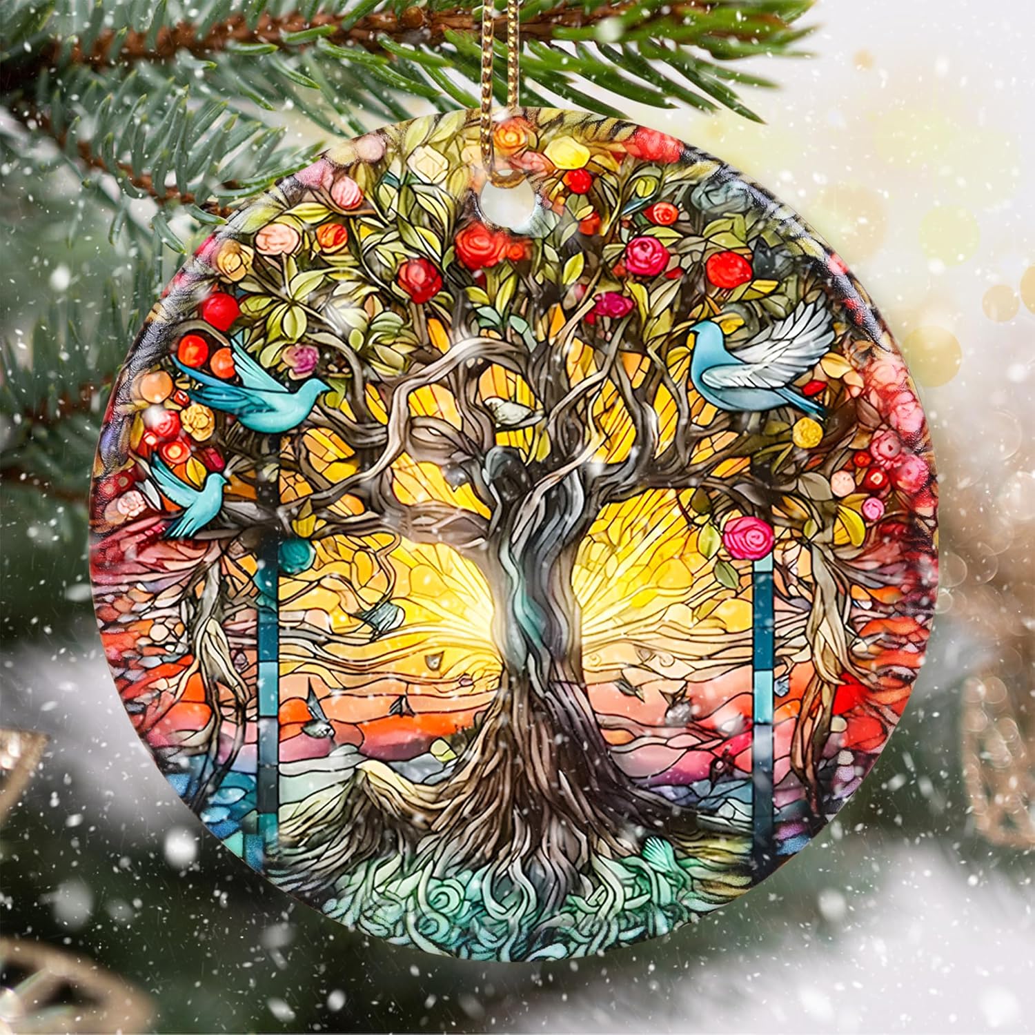 Touber Tree of Life Christmas Ornament, Christmas Ornaments for Tree, Christmas Tree Decor, Holiday Ornament