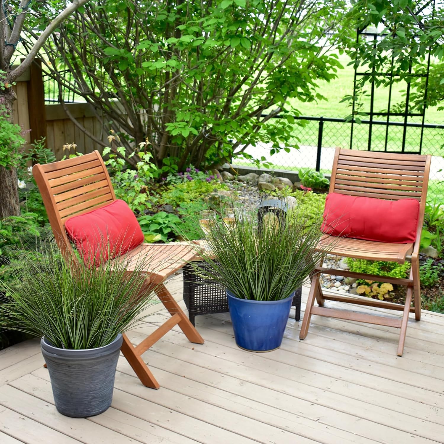 48PCS 17.3" Fake Plants Artificial Wheat Grass Greenery Plastic Plants Fake Grass Artificial Plants for Outdoor Decor Artificial Plant with Greenery Stems for Indoor Home Decoration
