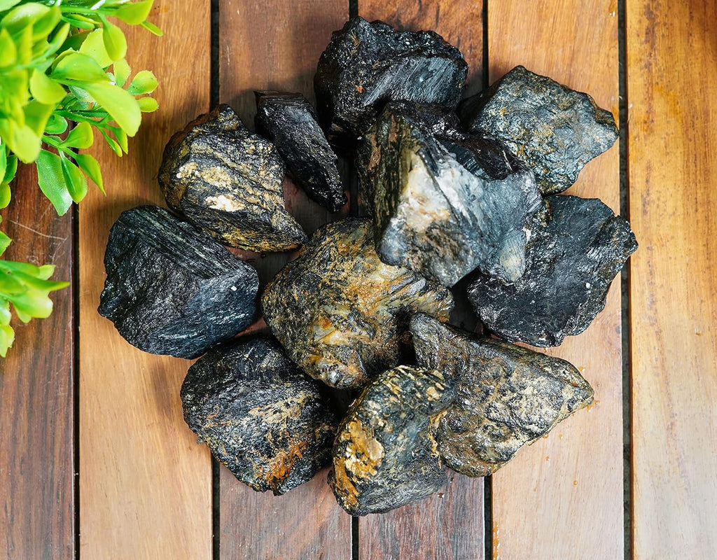 Crocon 1LB Black Agate Rough Bulk Natural Stone Raw Stone Tumbling Cabbing Polishing Mining Chakra Balancing Reiki Healing Good Luck Home Office Decor
