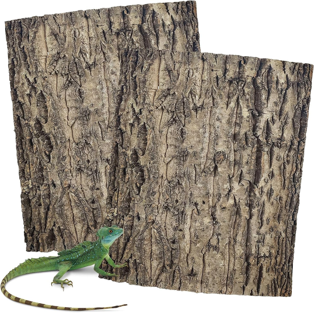 2PCS Cork Terrarium Background 15.7x11.8in Natural Cork Large Bark Backdrop Reptile Climbing Mat Habitat Decor for Spider Lizard Chamelon Turtle Beared Dragon