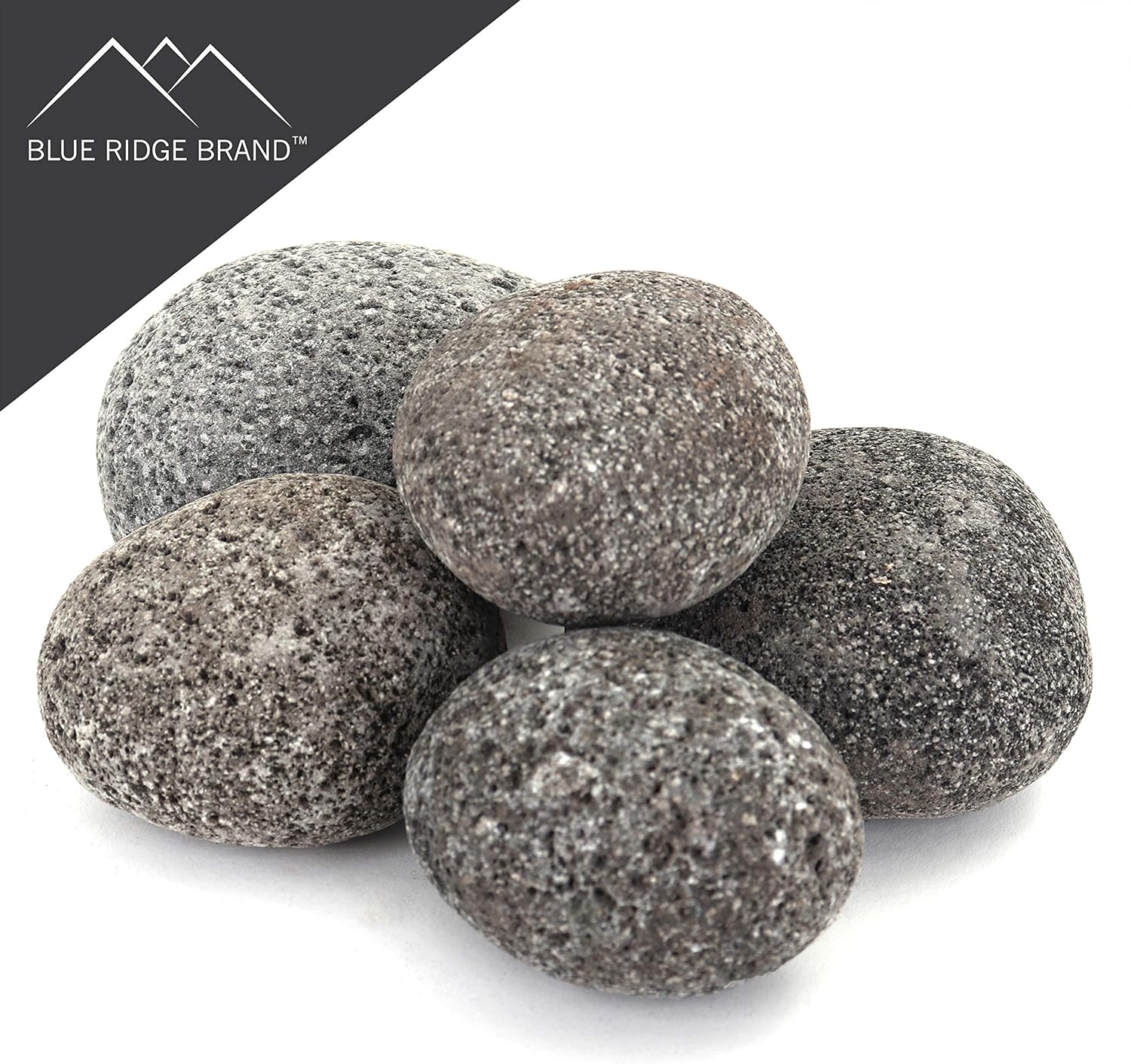 Tumbled Lava Stones - 50-Pound Black/Gray Lava Pebbles - 4" Volcanic Landscaping Rocks