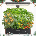 SUNCOZE Hydroponics Growing System Kit, 20 Pods Indoor Herb Garden with 10L Water Tank & Adjustable Height 25", 30W LED Grow Light, LCD Display with Veg/Flower Modes, Pump & Low Water Reminder, Black