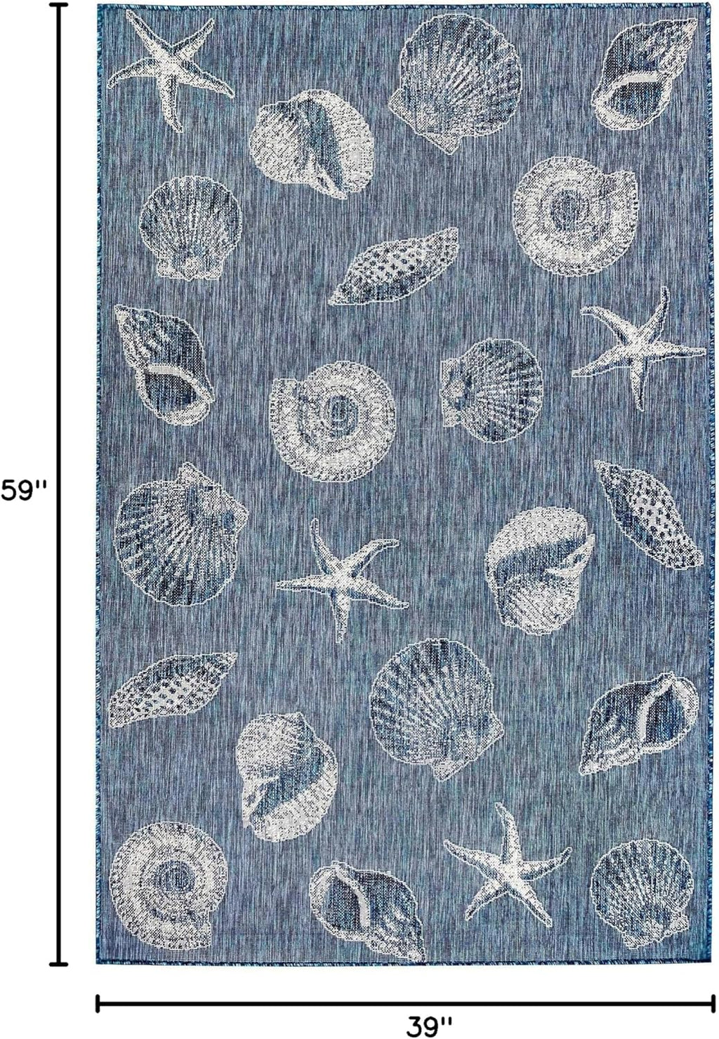 Liora Manne Shells Navy Indoor Outdoor Area Rug, 3'3" x 4'11"